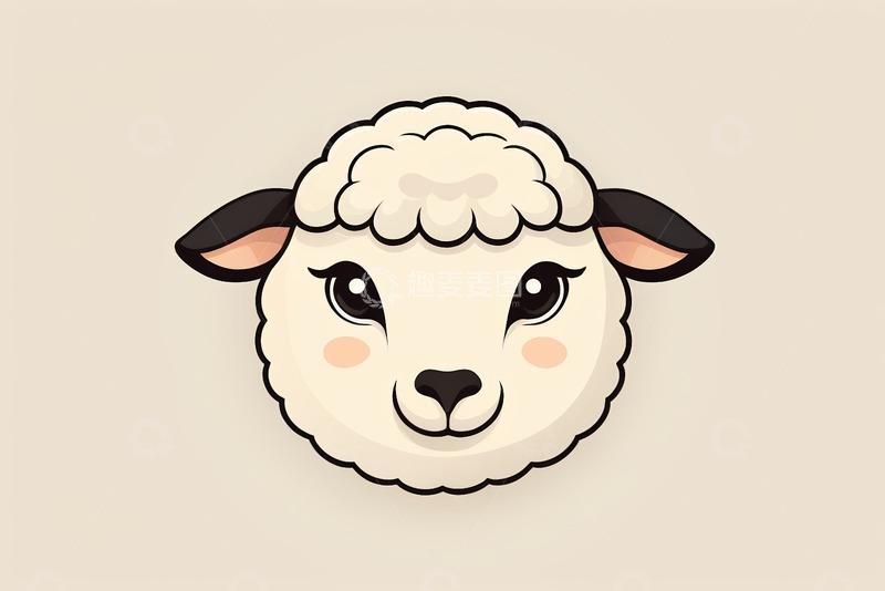 高清大图下载【趣麦麦图】卡通绵羊头像
