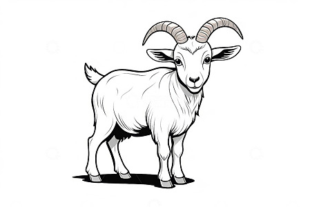 站立的山羊插画素材