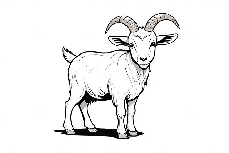 站立的山羊插画素材