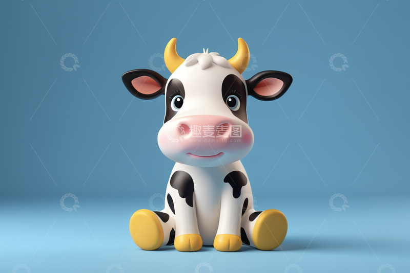 高清大图下载【趣麦麦图】可爱卡通奶牛形象