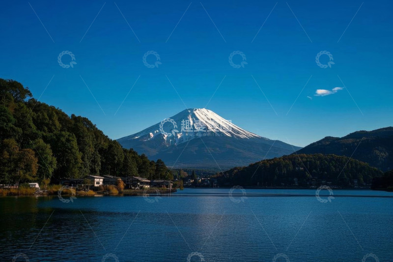 高清大图下载【趣麦麦图】日本富士山湖畔自然风光