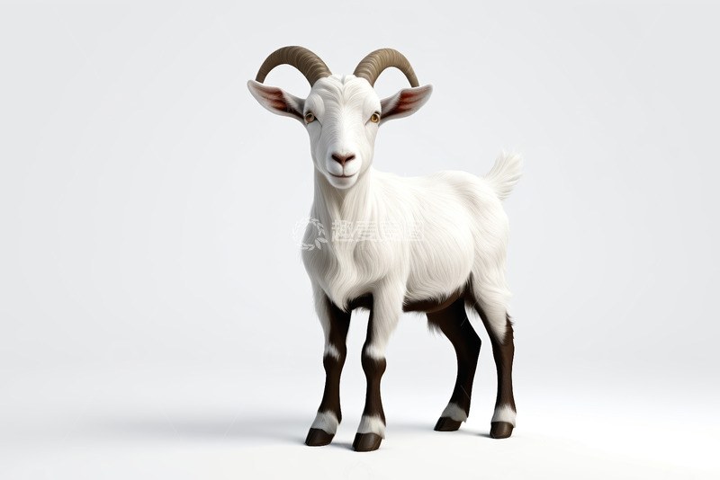 高清大图下载【趣麦麦图】站立的白色山羊素材
