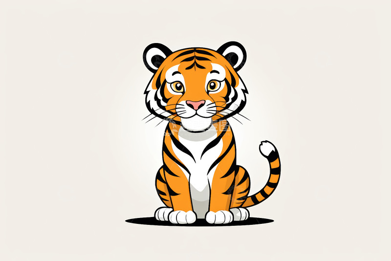 高清大图下载【趣麦麦图】卡通老虎坐立形象