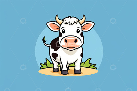 卡通奶牛插画