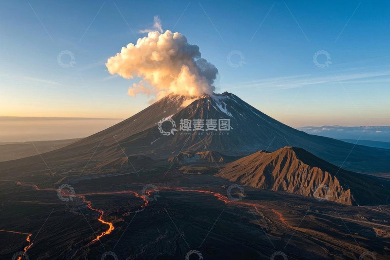 高清大图下载【趣麦麦图】火山喷发壮丽景观