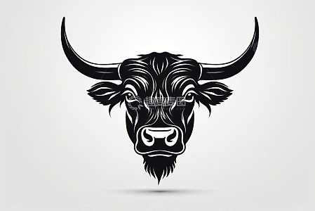 黑白牛头图形设计