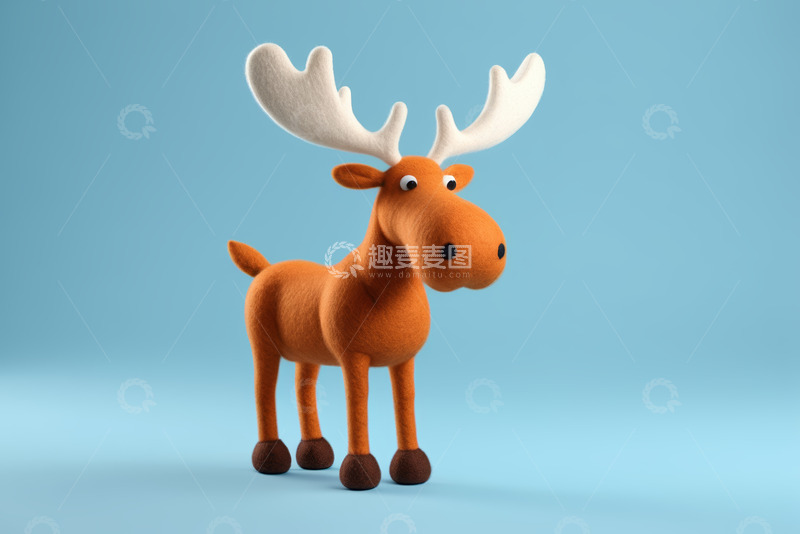 高清大图下载【趣麦麦图】卡通鹿3D模型展示