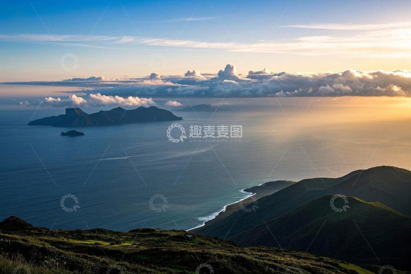 高清大图下载【趣麦麦图】山海日出全景风光