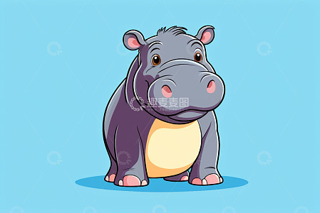 卡通河马形象素材