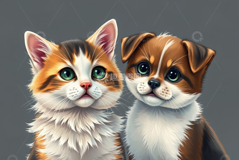 高清大图下载【趣麦麦图】可爱小猫小狗肖像