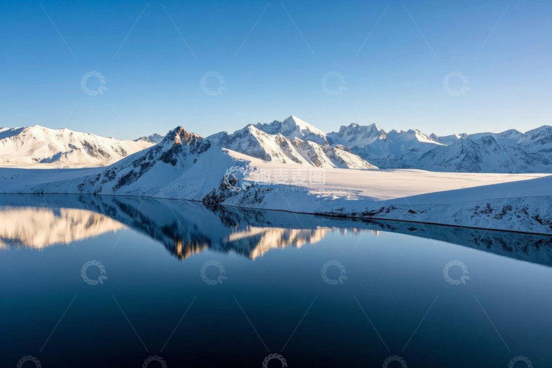 高清大图下载【趣麦麦图】雪山湖泊自然风光全景