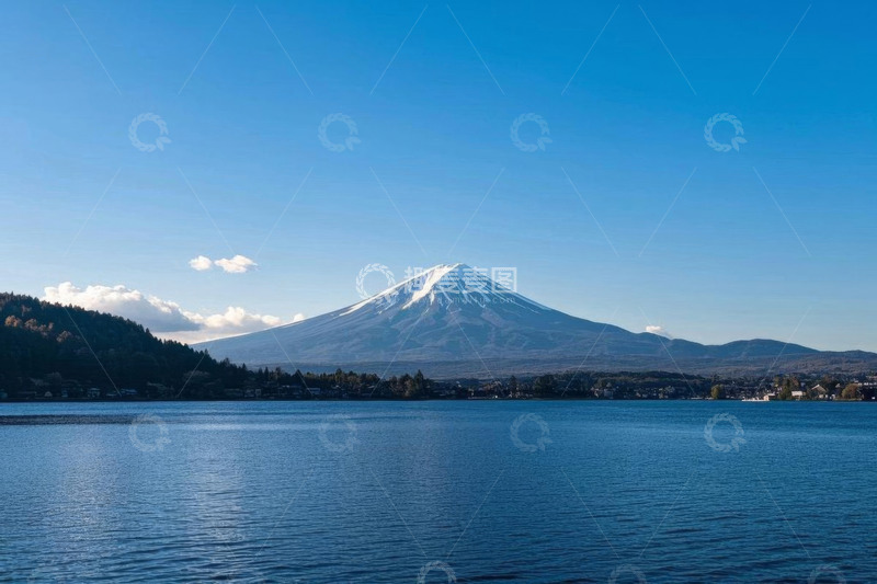 高清大图下载【趣麦麦图】日本富士山与湖泊风景