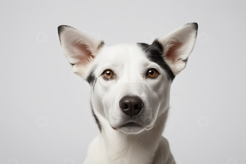 高清大图下载【趣麦麦图】黑白相间狗的特写