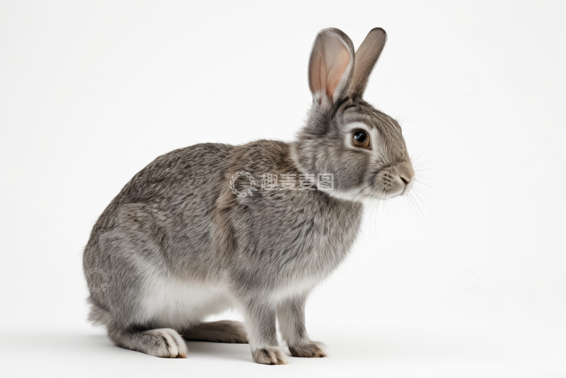 高清大图下载【趣麦麦图】灰色兔子特写