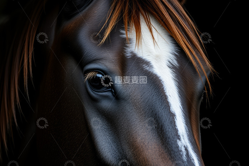 高清大图下载【趣麦麦图】马的眼睛特写