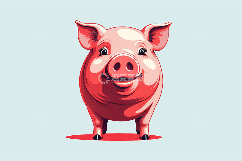 高清大图下载【趣麦麦图】卡通风格站立小猪图像