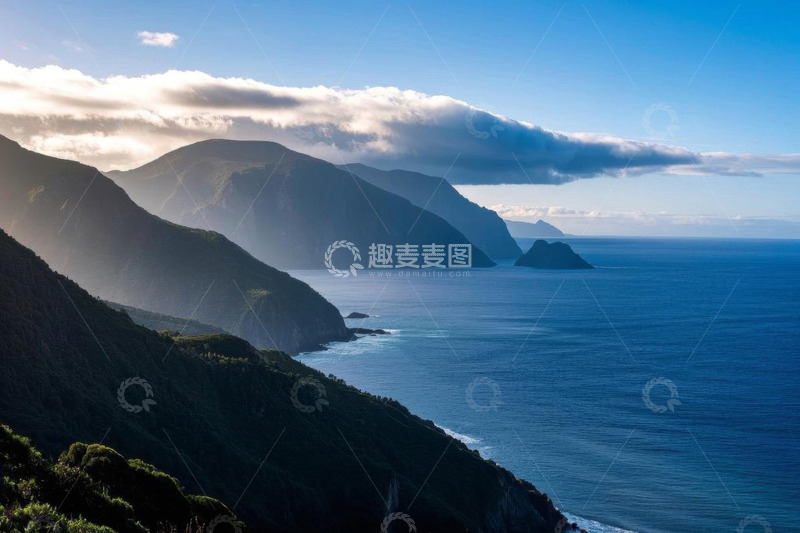 高清大图下载【趣麦麦图】山海相依的自然景观