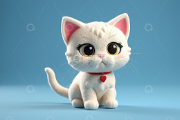 可爱卡通小猫静态素材