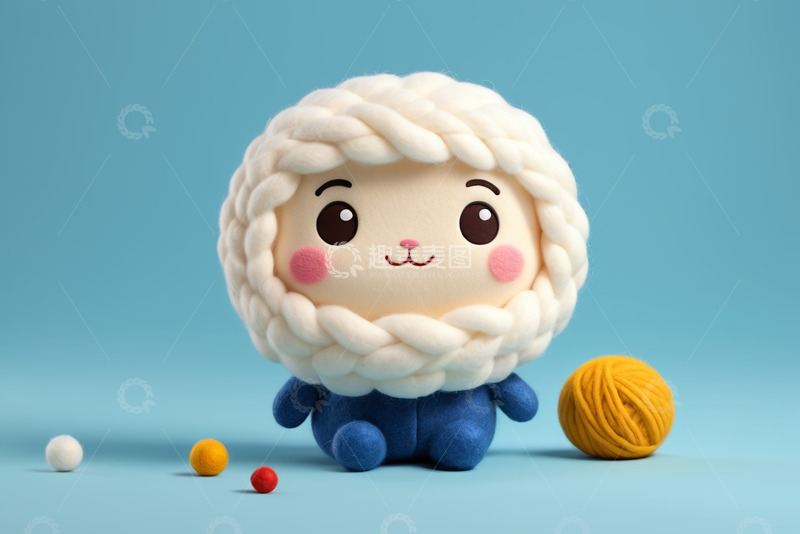 高清大图下载【趣麦麦图】可爱毛线小羊玩偶特写