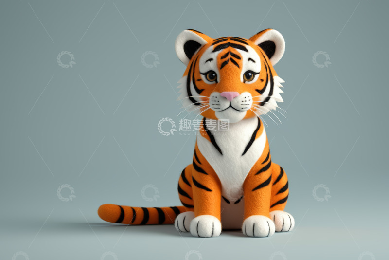 高清大图下载【趣麦麦图】可爱卡通老虎形象素材