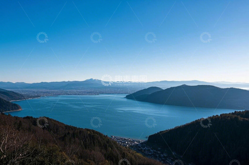 高清大图下载【趣麦麦图】湖光山色自然景观俯瞰