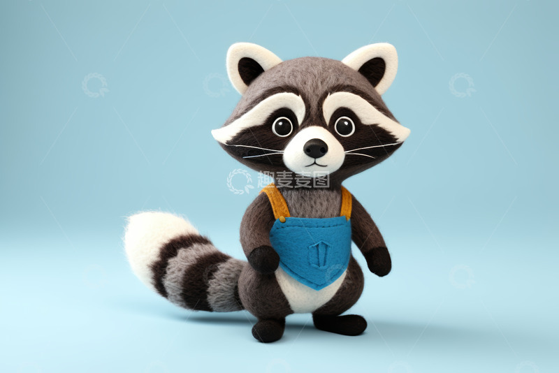 高清大图下载【趣麦麦图】站立的浣熊玩偶