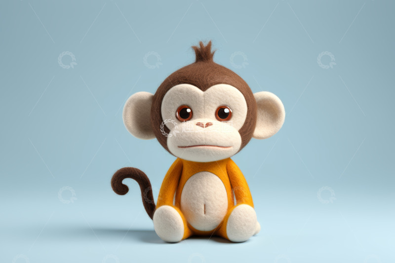高清大图下载【趣麦麦图】可爱猴子玩偶正面特写