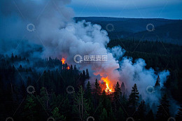 森林起火景象