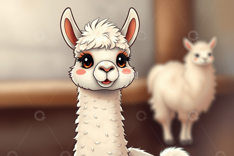 高清大图下载【趣麦麦图】可爱卡通羊驼形象素材