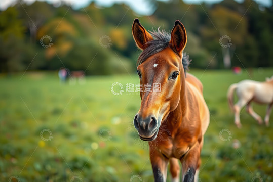 草地上的马特写