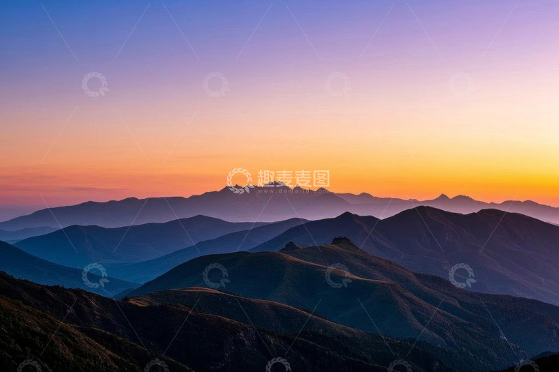 高清大图下载【趣麦麦图】山间日出自然风光