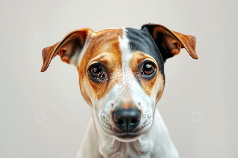 高清大图下载【趣麦麦图】三色小狗特写