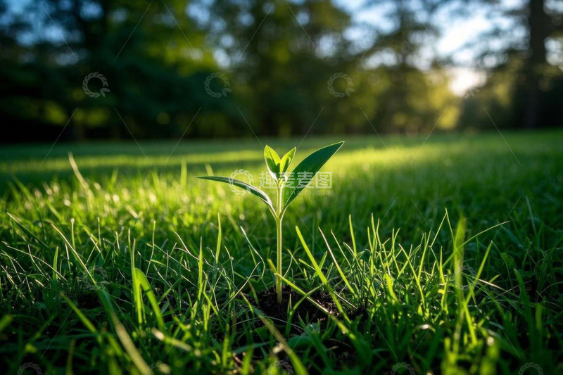 高清大图下载【趣麦麦图】草地上新生的绿色植物