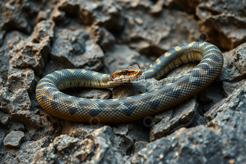高清大图下载【趣麦麦图】岩石上的蛇特写