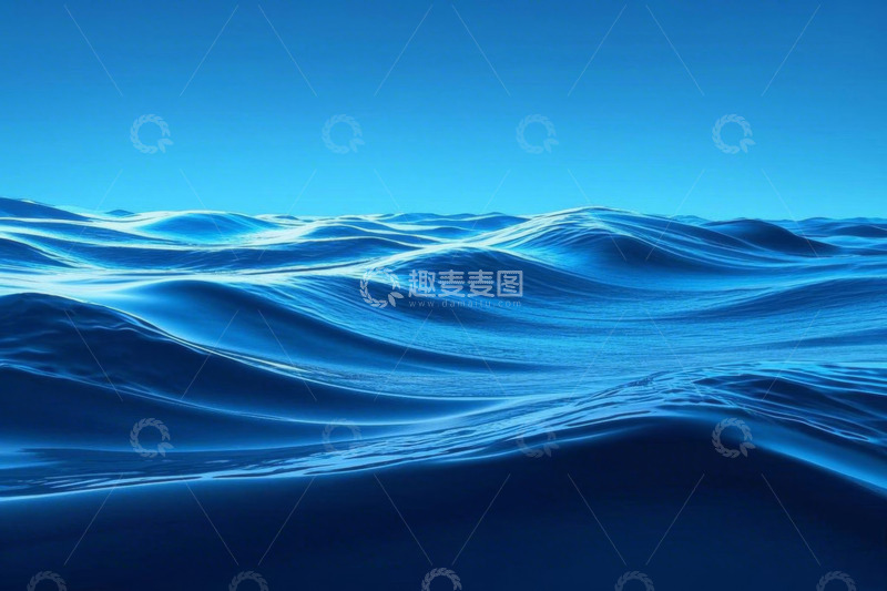 高清大图下载【趣麦麦图】蓝色海洋波浪景象