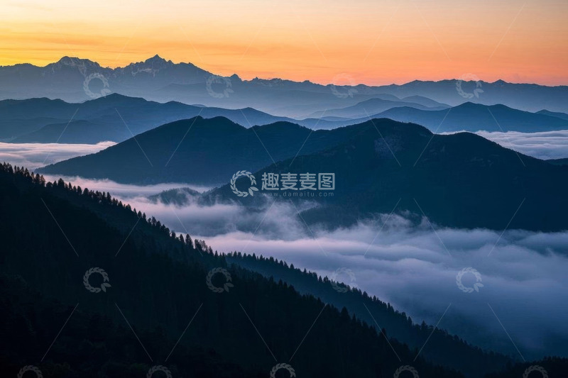 高清大图下载【趣麦麦图】山峦云海日出自然风光