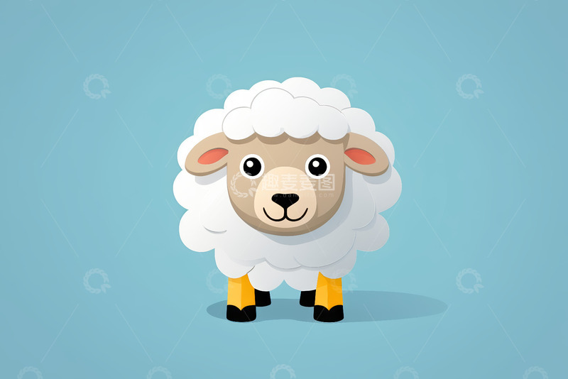 高清大图下载【趣麦麦图】卡通绵羊形象素材