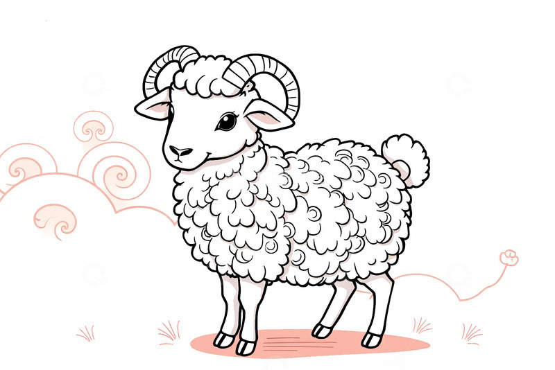 高清大图下载【趣麦麦图】卡通绵羊插画素材