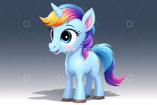 可爱卡通独角兽形象设计素材