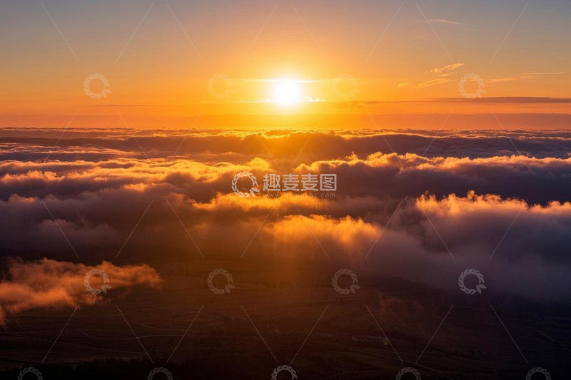 高清大图下载【趣麦麦图】云海之上的日出景象
