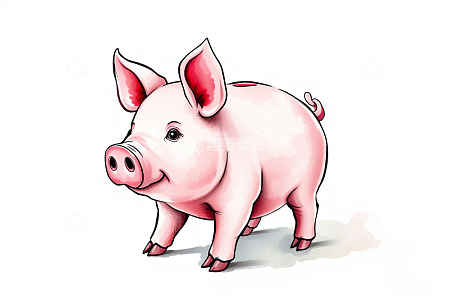 卡通风格站立小猪形象