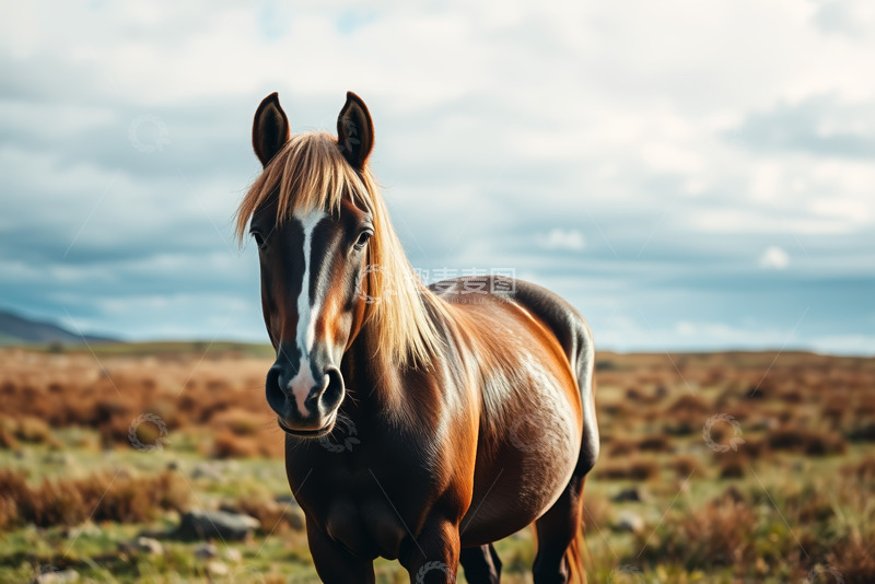 高清大图下载【趣麦麦图】草原上的骏马特写
