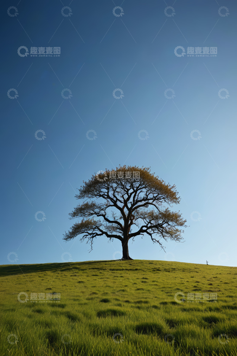 高清大图下载【趣麦麦图】草原上独立大树景观