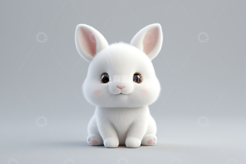 高清大图下载【趣麦麦图】可爱白色小兔子特写