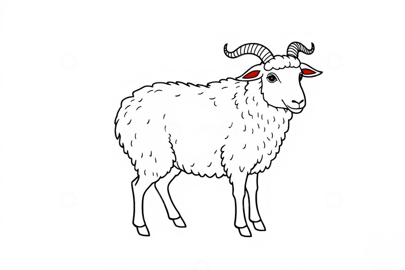 高清大图下载【趣麦麦图】卡通风格站立绵羊插画