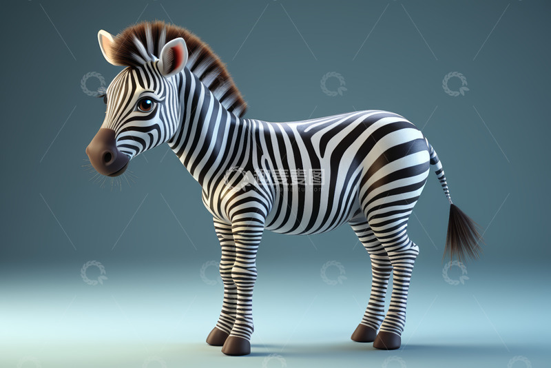 高清大图下载【趣麦麦图】卡通斑马3D形象素材