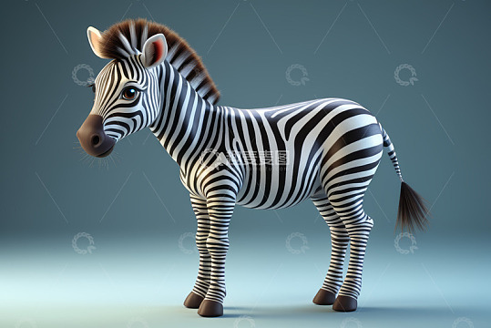 卡通斑马3D形象素材