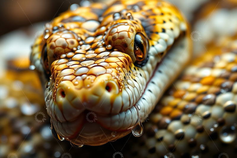 高清大图下载【趣麦麦图】蛇头部微距特写