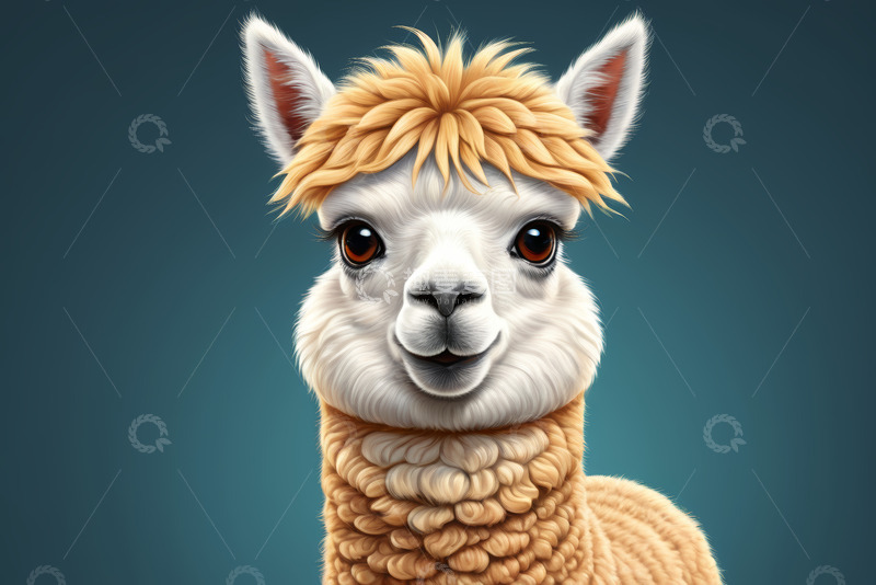 高清大图下载【趣麦麦图】可爱羊驼特写