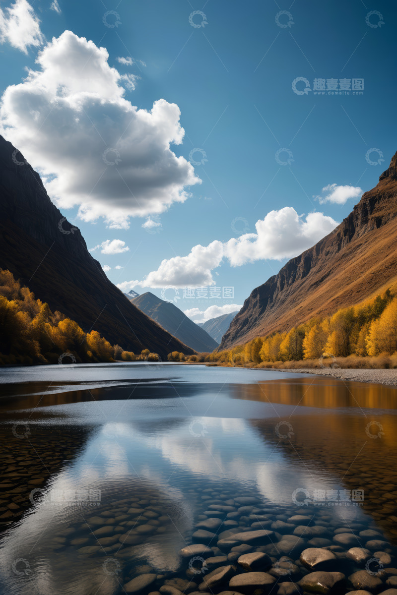 高清大图下载【趣麦麦图】山谷间河流自然风光